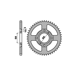 PBR ZĘBATKA TYLNA 269 36 HONDA CG 125 `98-01 (JTR269.36) (ŁAŃC. 428)